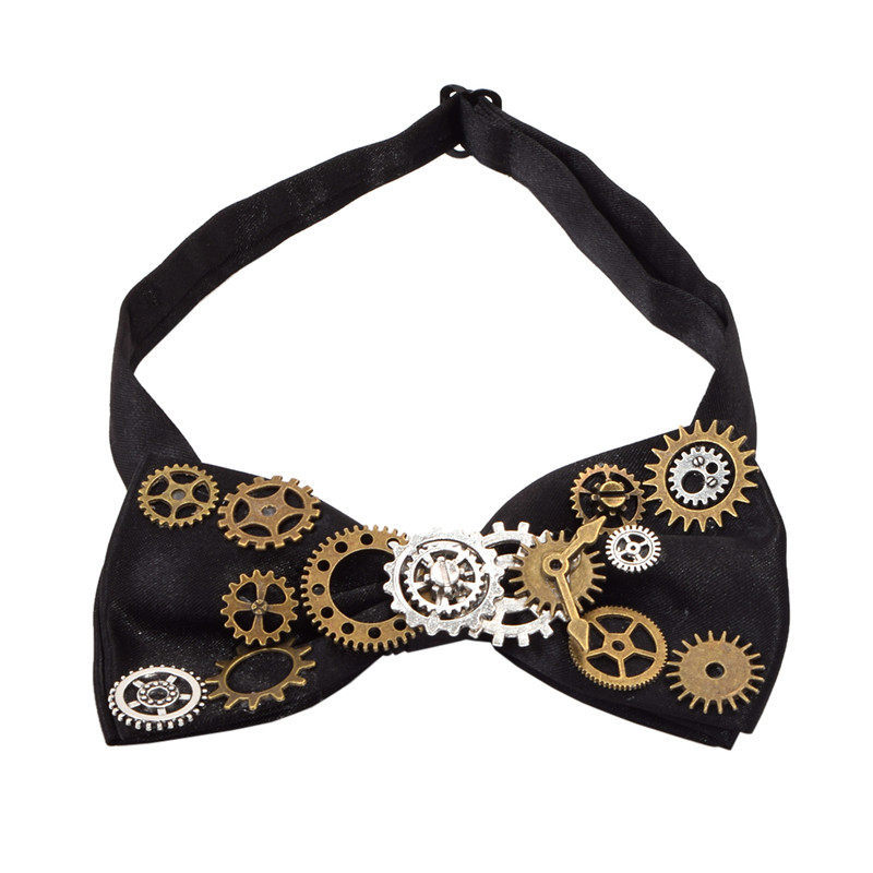 Men's Steampunk Fabric Butterfly Bow Tie 4 Men's Steampunk Fabric Butterfly Bow Tie - Image 4