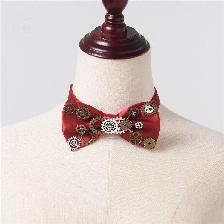 Men's Steampunk Fabric Butterfly Bow Tie 6 Men's Steampunk Fabric Butterfly Bow Tie - Image 6