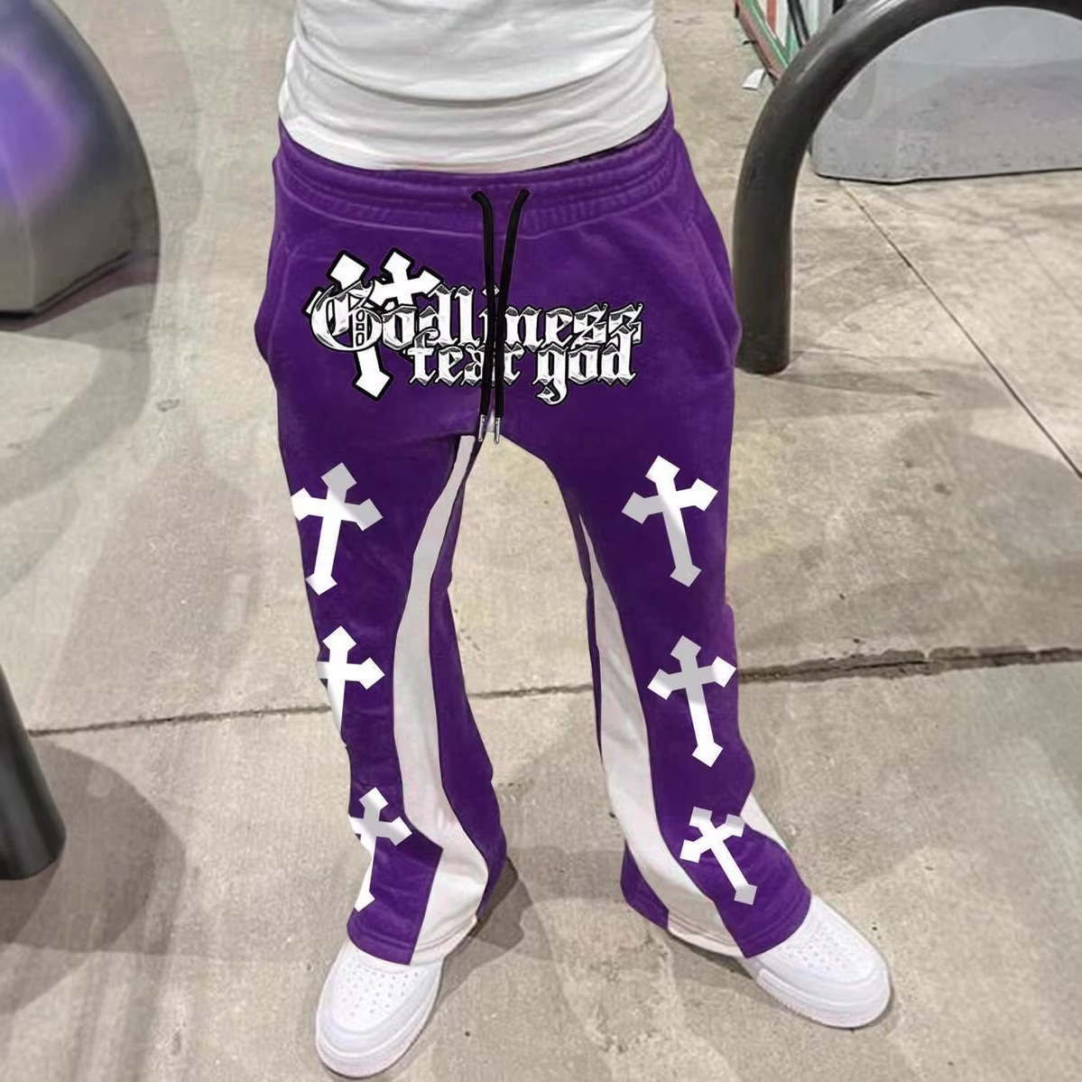 Retro Letter Print Loose Casual Pants 10 Retro Letter Print Loose Casual Pants - Image 10