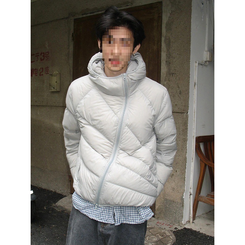 Mens Winter Thickened Warm Loose-Fit Coat With Diagonal Zipper 4 Mens Winter Thickened Warm Loose-Fit Coat With Diagonal Zipper - Image 4