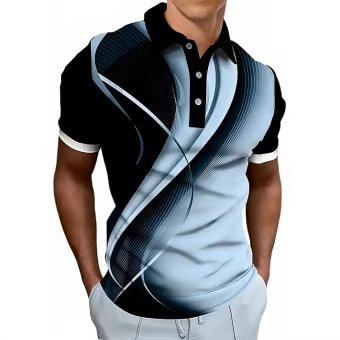 Men's 3D Digital-Print Geometric Short-Sleeve Shirt 8 Men's 3D Digital-Print Geometric Short-Sleeve Shirt - Image 8