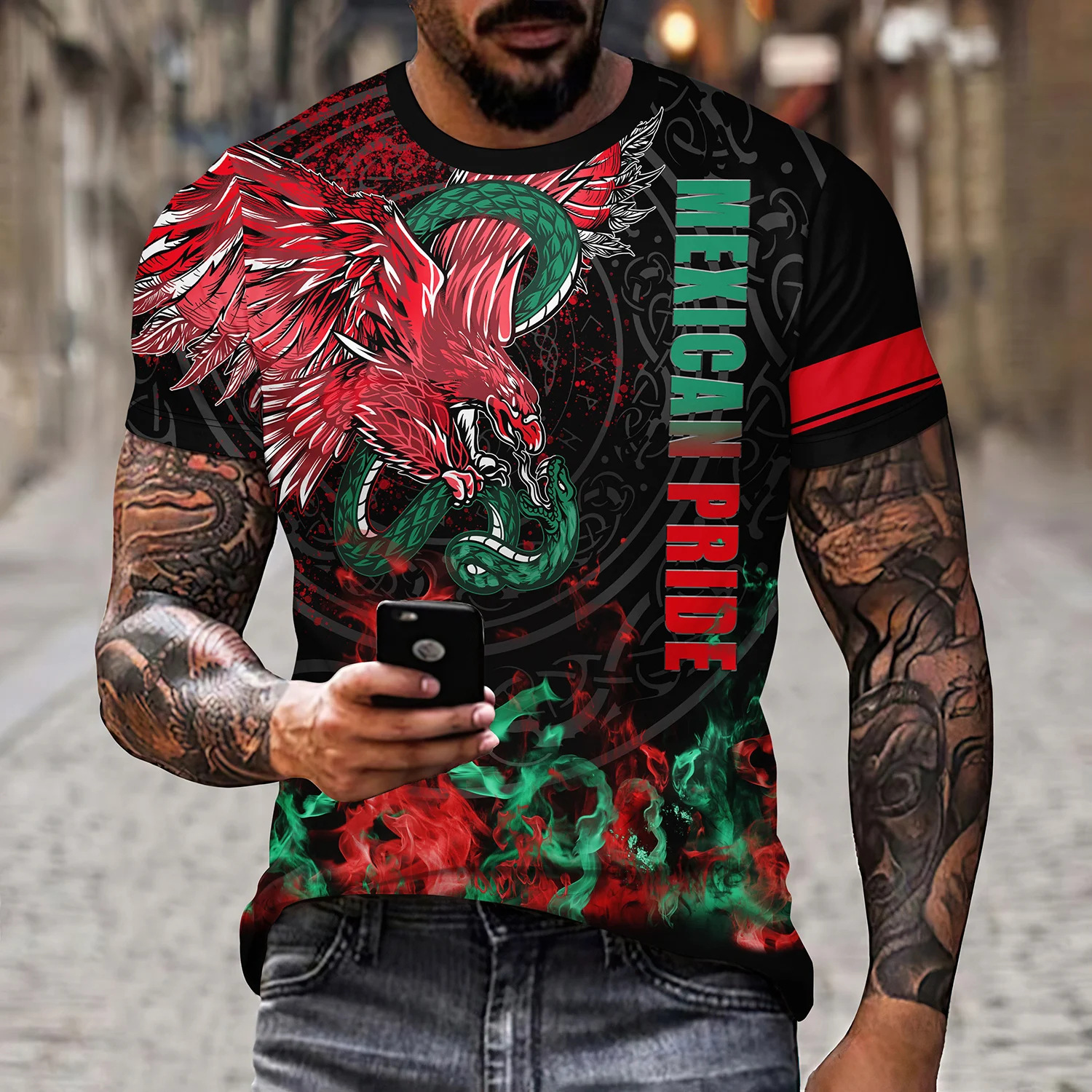 Round Neck Men's Short Sleeve T-shirt 4 Round Neck Men's Short Sleeve T-shirt - Image 4