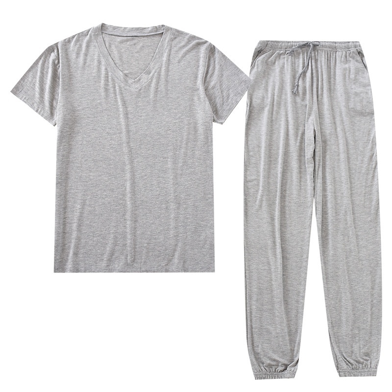 Men's Ice Silk Modal Short Sleeved Pants Set 4 Men's Ice Silk Modal Short Sleeved Pants Set - Image 4