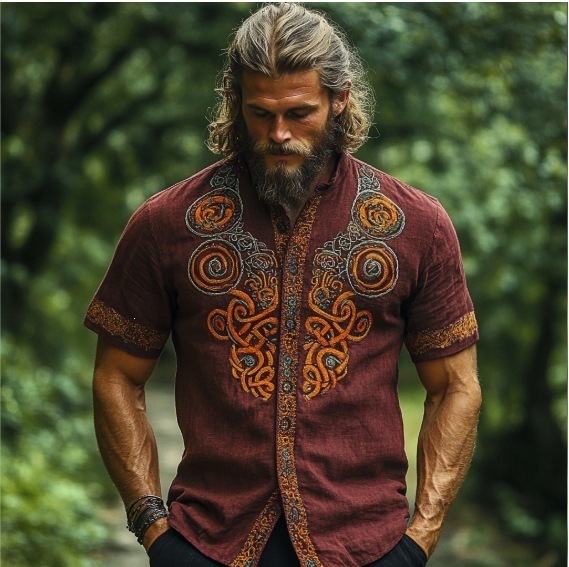Retro style 3D Printed Short Sleeve Shirt 8 Retro style 3D Printed Short Sleeve Shirt - Image 8