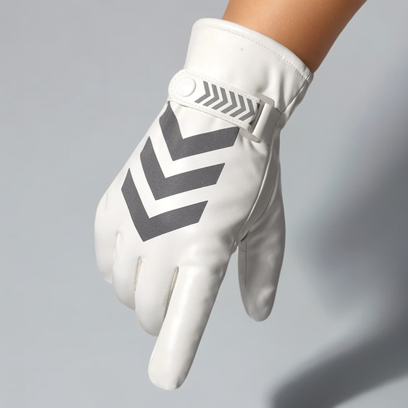 Fleece-lined Warm Winter Non-slip Reflective Gloves 1 Fleece-lined Warm Winter Non-slip Reflective Gloves