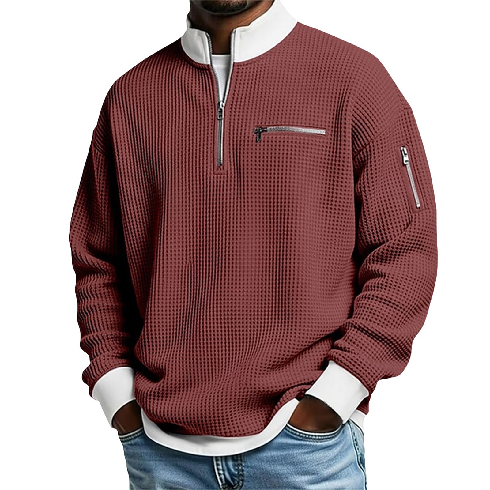 Men's Sports Zip-Up Long-Sleeve Sweatshirt 4 Men's Sports Zip-Up Long-Sleeve Sweatshirt - Image 4