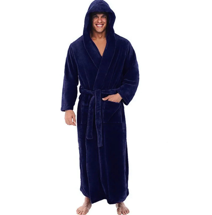 Thick Hooded Long Sleeve Nightgown 1 Thick Hooded Long Sleeve Nightgown
