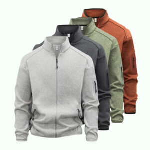 Zippered Pocket Long-sleeve Cardigan Sweatshirt