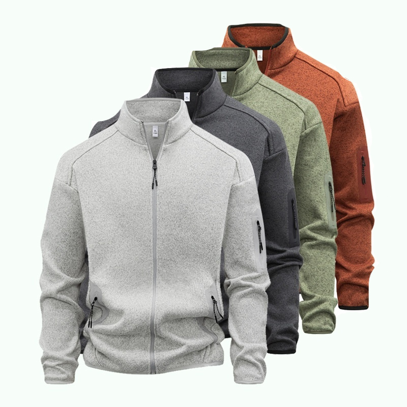 Zippered Pocket Long-sleeve Cardigan Sweatshirt 1 Zippered Pocket Long-sleeve Cardigan Sweatshirt
