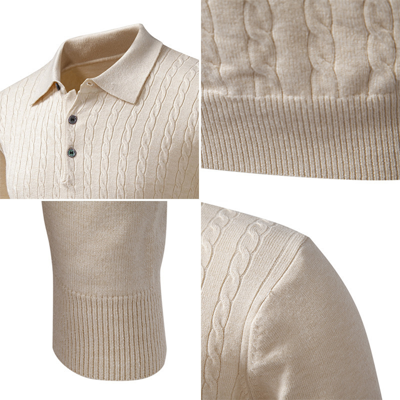 Cardigan Solid-color Lapel-neck Knit Sweater 3 Cardigan Solid-color Lapel-neck Knit Sweater - Image 3