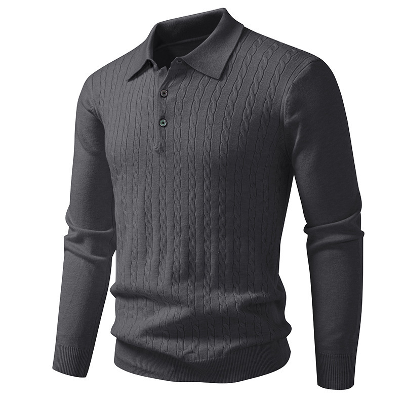 Cardigan Solid-color Lapel-neck Knit Sweater 8 Cardigan Solid-color Lapel-neck Knit Sweater - Image 8