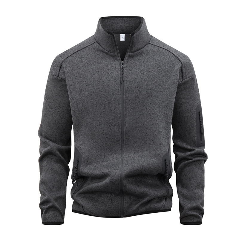 Zippered Pocket Long-sleeve Cardigan Sweatshirt 7 Zippered Pocket Long-sleeve Cardigan Sweatshirt - Image 7