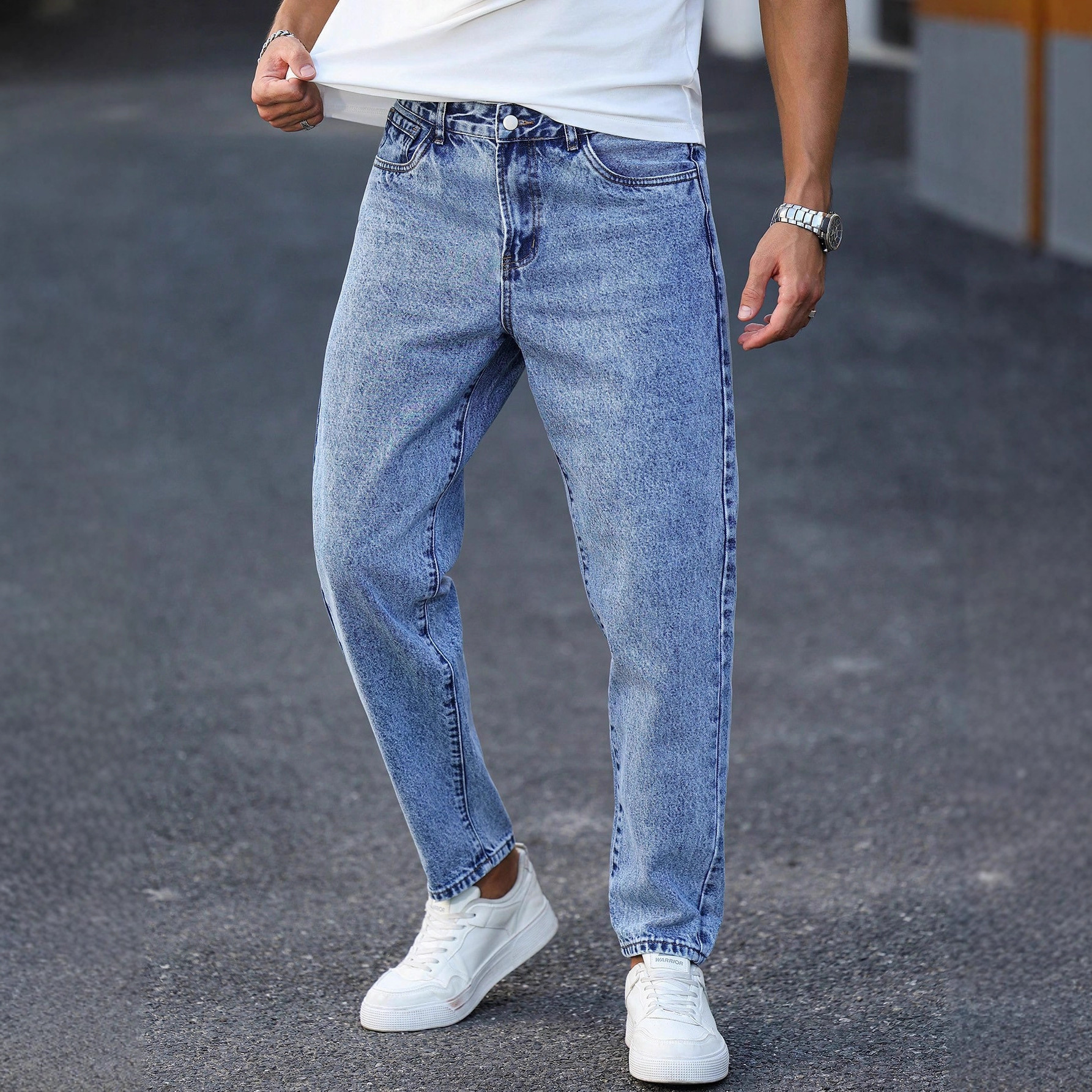 Light Blue Tapered Jeans 1 Light Blue Tapered Jeans