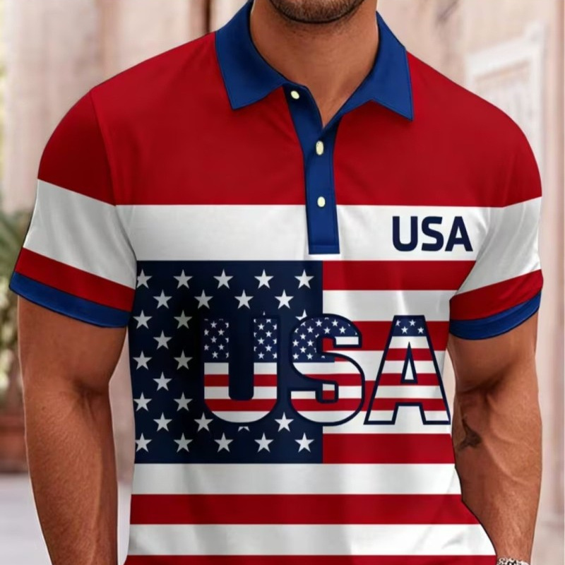 Men's Short Sleeve Digital Printing Shirt 1 Men's Short Sleeve Digital Printing Shirt