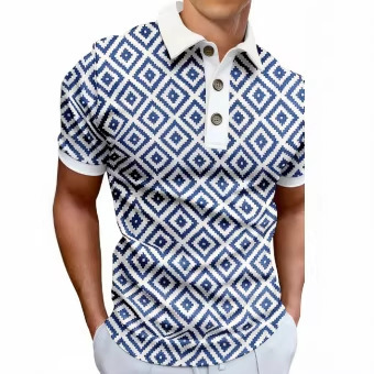 Men's 3D Digital-Print Geometric Short-Sleeve Shirt 6 Men's 3D Digital-Print Geometric Short-Sleeve Shirt - Image 6