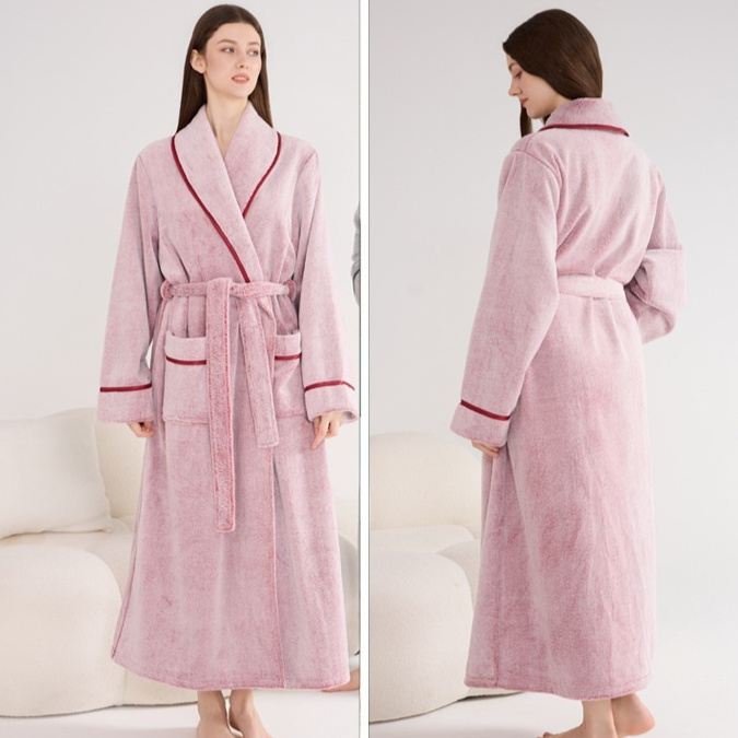 Thick Flannel Night-robe 7 Thick Flannel Night-robe - Image 7