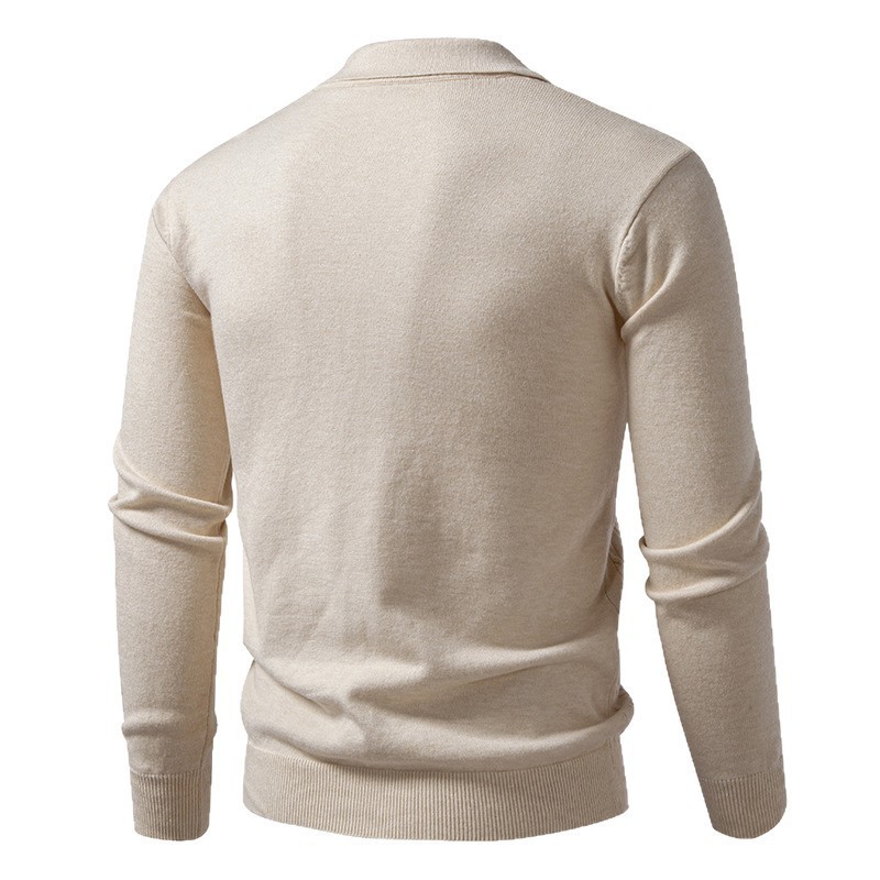Cardigan Solid-color Lapel-neck Knit Sweater 7 Cardigan Solid-color Lapel-neck Knit Sweater - Image 7