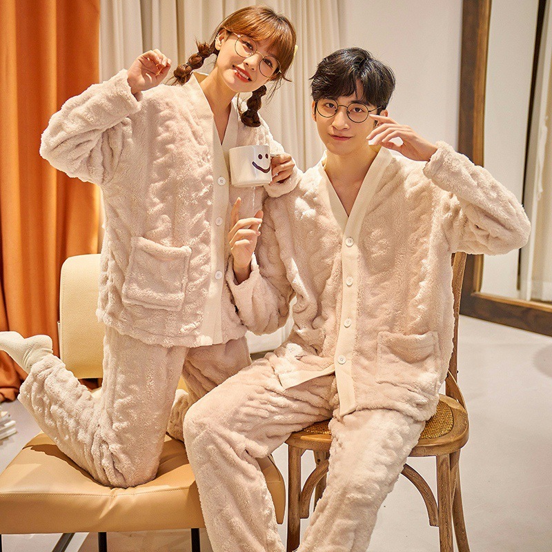 Men's Thickened And Fleece Pajama Set 1 Men's Thickened And Fleece Pajama Set