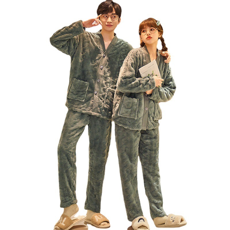 Men's Thickened And Fleece Pajama Set 2 Men's Thickened And Fleece Pajama Set - Image 2