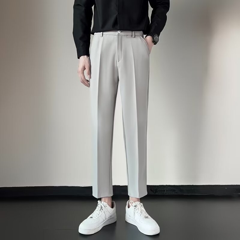 Draped Classic Tailored Slim-fit Straight-leg Casual Pants 5 Draped Classic Tailored Slim-fit Straight-leg Casual Pants - Image 5