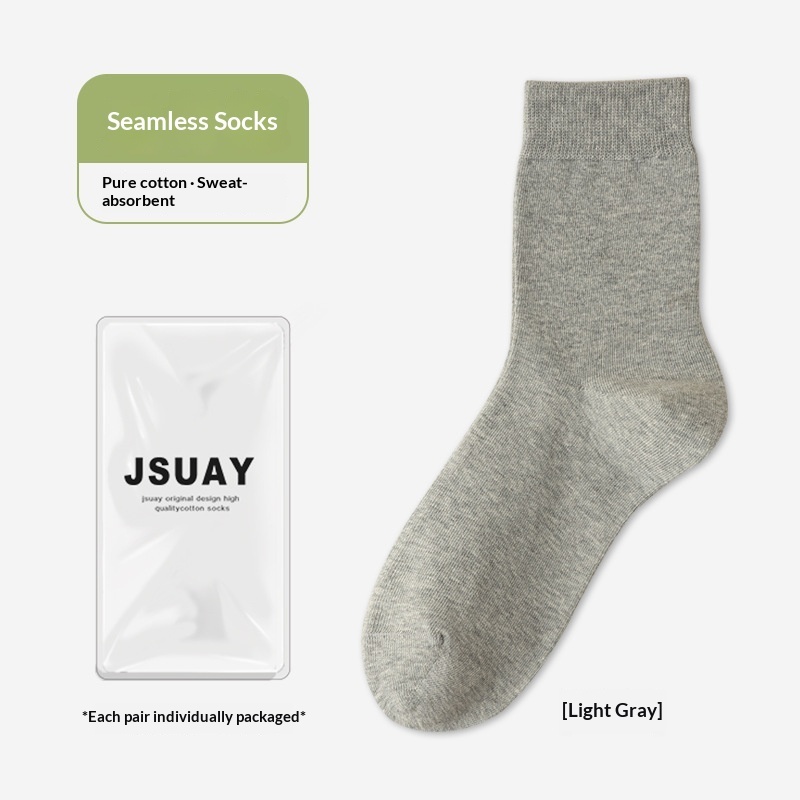 Men's Cotton Sweat-Absorbent Mid-Calf Socks 2 Men's Cotton Sweat-Absorbent Mid-Calf Socks - Image 2