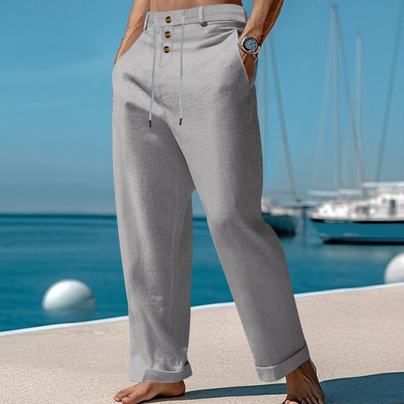Straight-leg Cotton-Linen Casual Pants 2 Straight-leg Cotton-Linen Casual Pants - Image 2