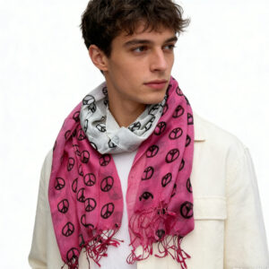 2pcs Pink Semi Sheer Scarf For Women & Men