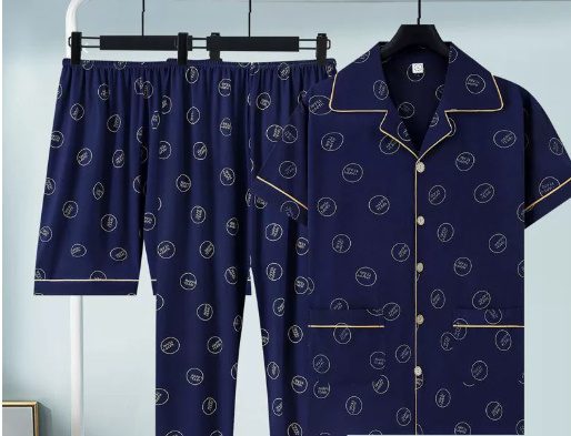 Pure Cotton Three-Piece Pajama Set For Men 10 Pure Cotton Three-Piece Pajama Set For Men - Image 10