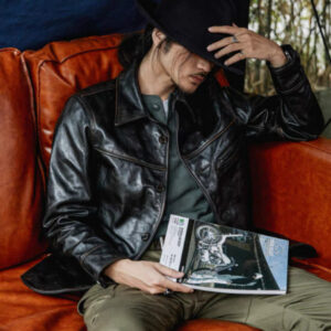Men's Mid-Length Heavy-Duty Leather Jacket