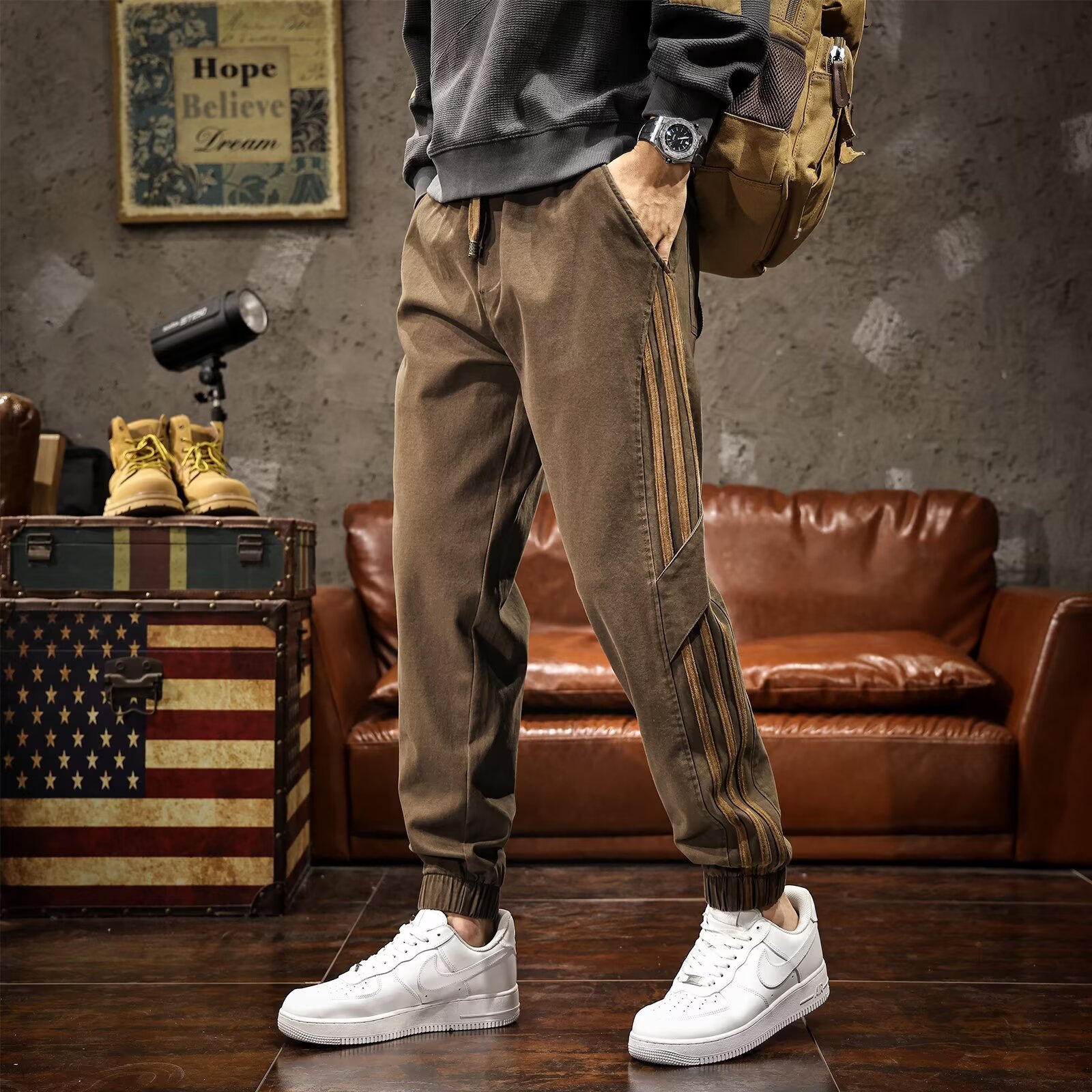 Loose Fit Trendy Tight at the Bottom Pants 6 Loose Fit Trendy Tight at the Bottom Pants - Image 6
