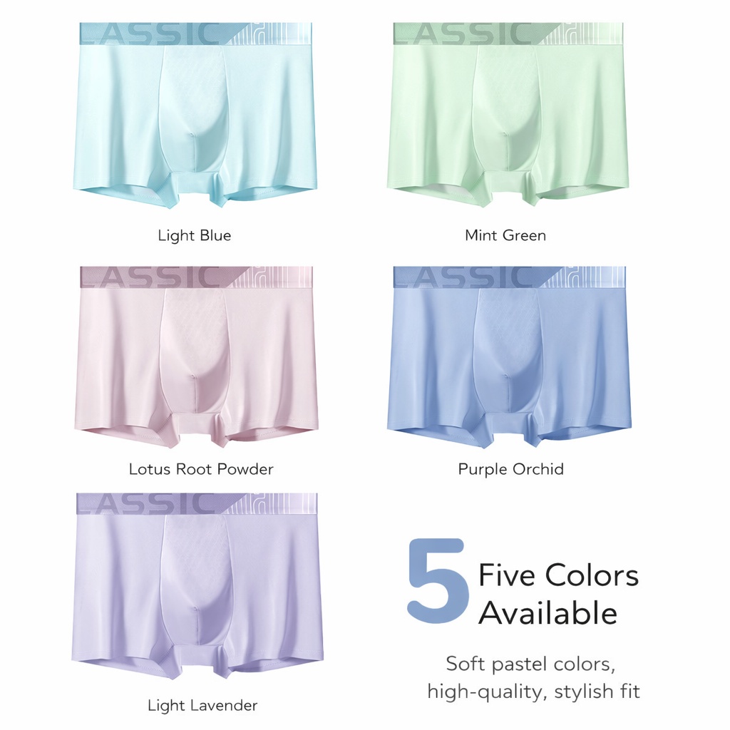 Men's Ice Silk Boxer Briefs Breathable, Moisture-Managing, Ultra-Soft Comfort Underwear 1 Men's Ice Silk Boxer Briefs Breathable, Moisture-Managing, Ultra-Soft Comfort Underwear