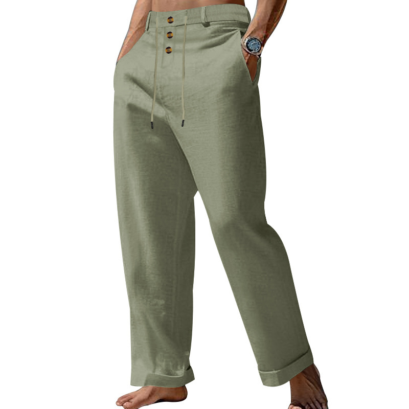 Straight-leg Cotton-Linen Casual Pants 7 Straight-leg Cotton-Linen Casual Pants - Image 7