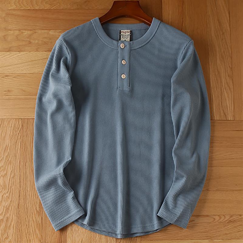 Men's Cotton Waffle-Weave Long-Sleeve Base Layer T-Shirt 10 Men's Cotton Waffle-Weave Long-Sleeve Base Layer T-Shirt - Image 10