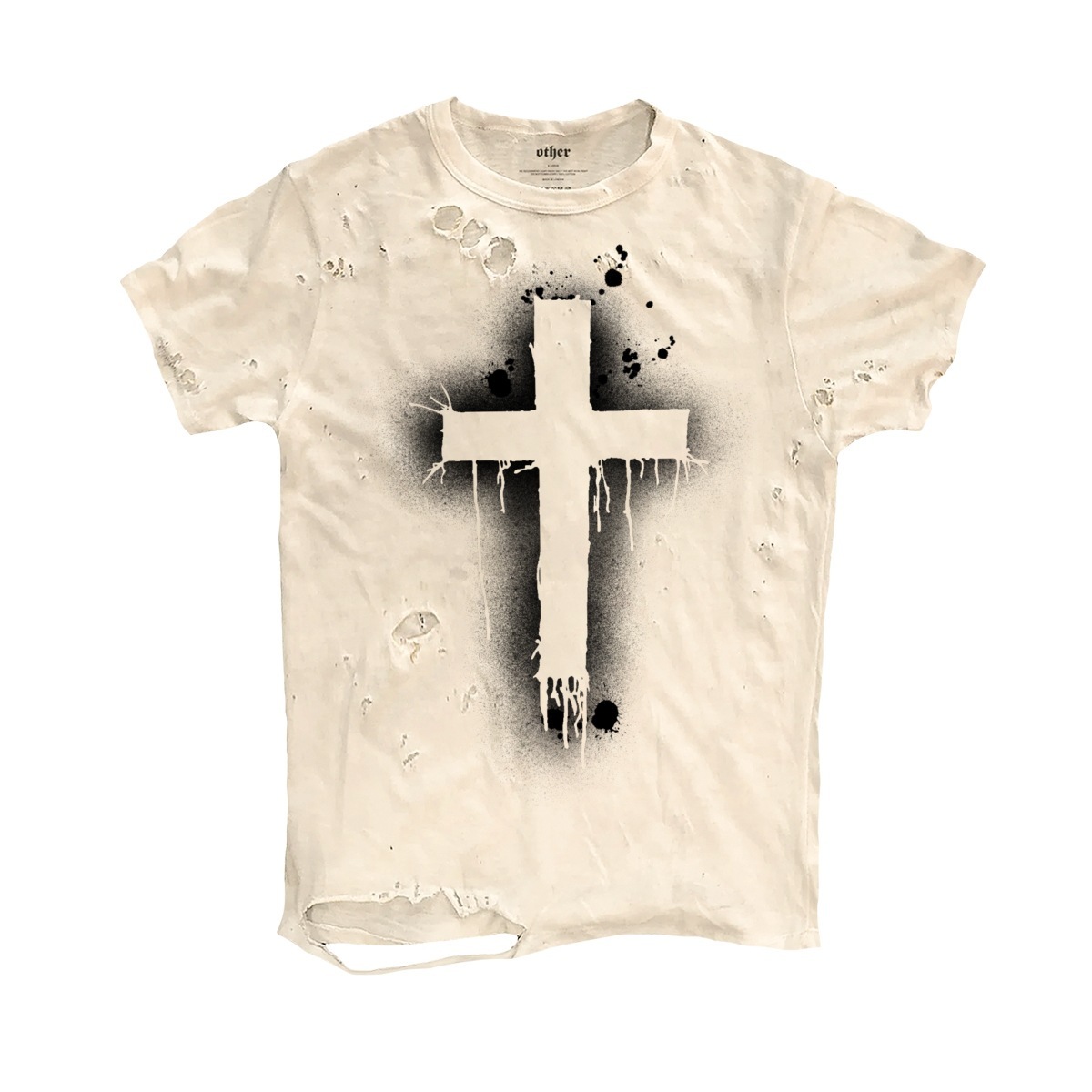 Short-sleeve T-shirt With A Cross Design Top 4 Short-sleeve T-shirt With A Cross Design Top - Image 4