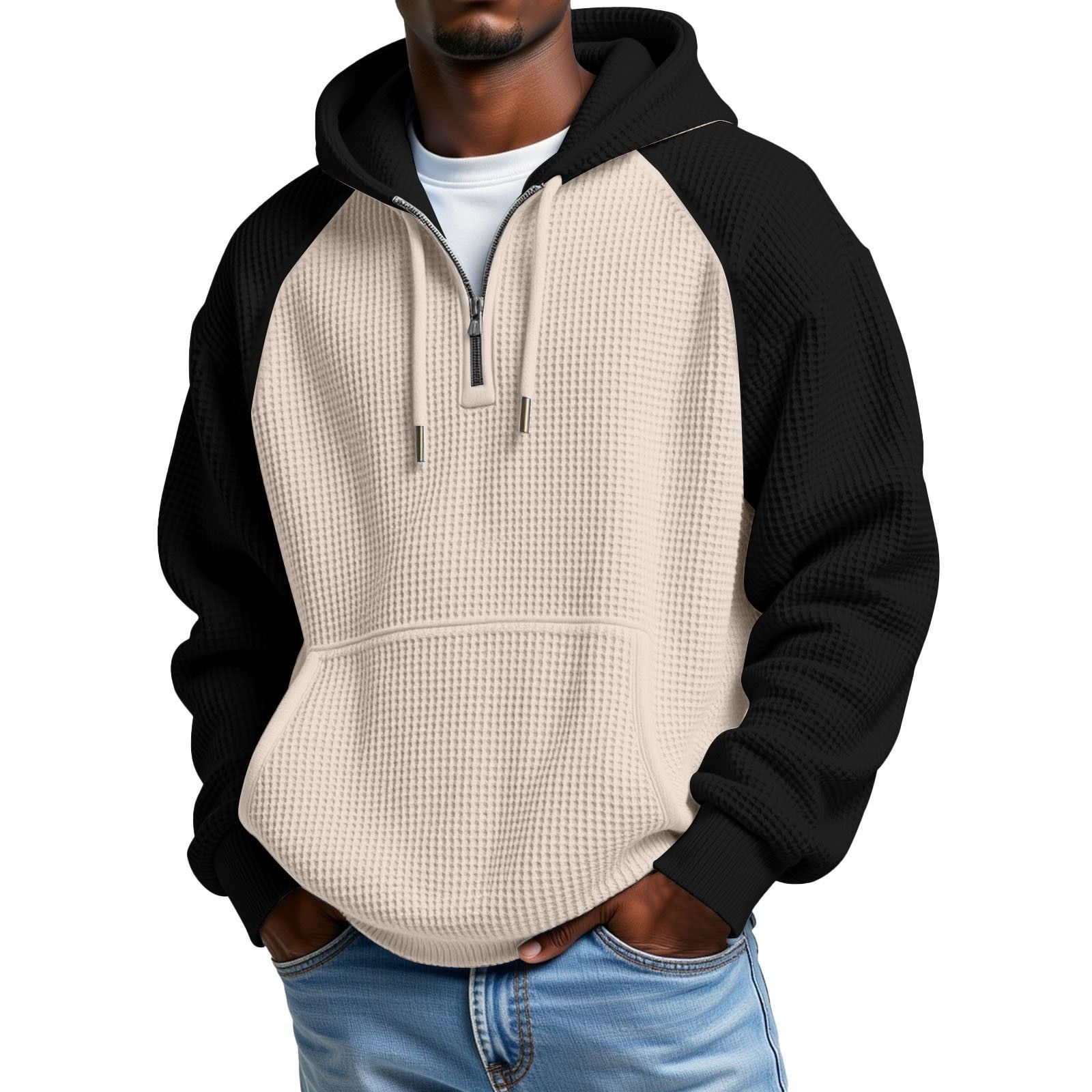 Waffle-knit Long-sleeve Hooded Jacket 3 Waffle-knit Long-sleeve Hooded Jacket - Image 3