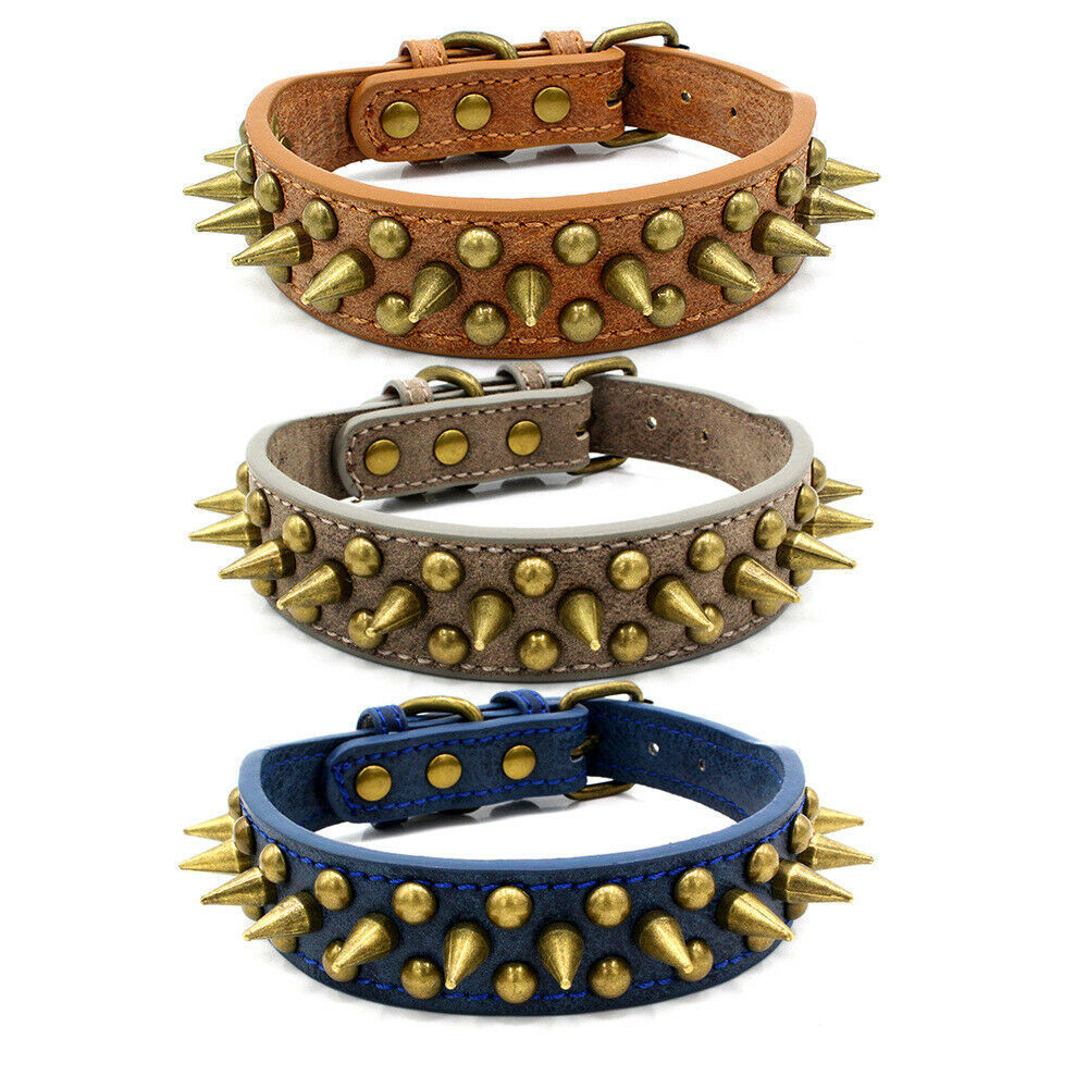 Retro Studded Leather Dog Collar with Spikes & Rivets – Sizes S to XL 4 Retro Studded Leather Dog Collar with Spikes & Rivets – Sizes S to XL - Image 4