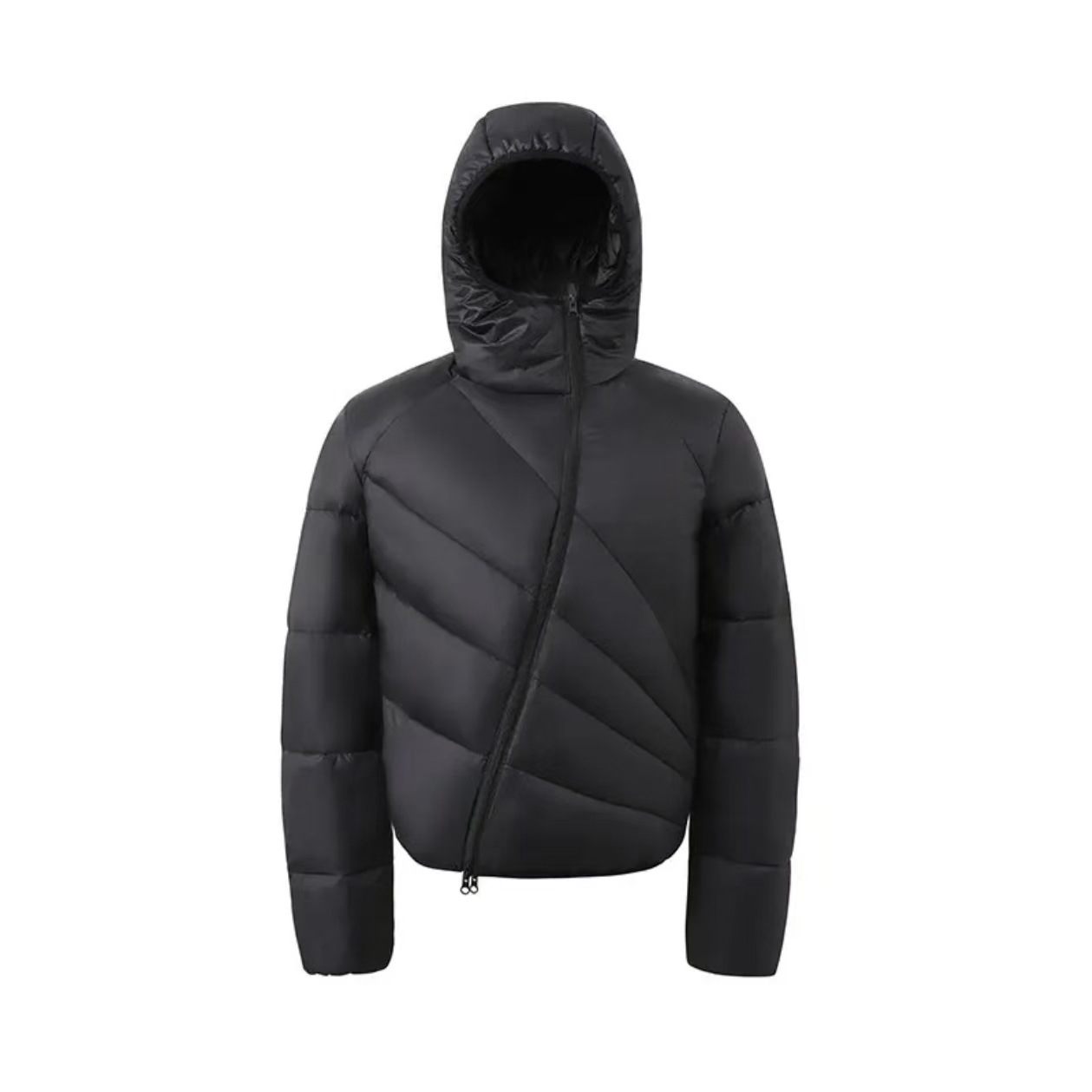 Mens Winter Thickened Warm Loose-Fit Coat With Diagonal Zipper 3 Mens Winter Thickened Warm Loose-Fit Coat With Diagonal Zipper - Image 3