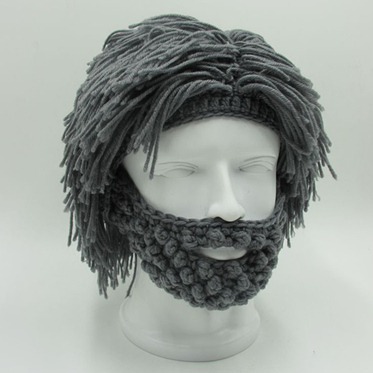 Knitted Ski Hat With A Wig Beard 2 Knitted Ski Hat With A Wig Beard - Image 2