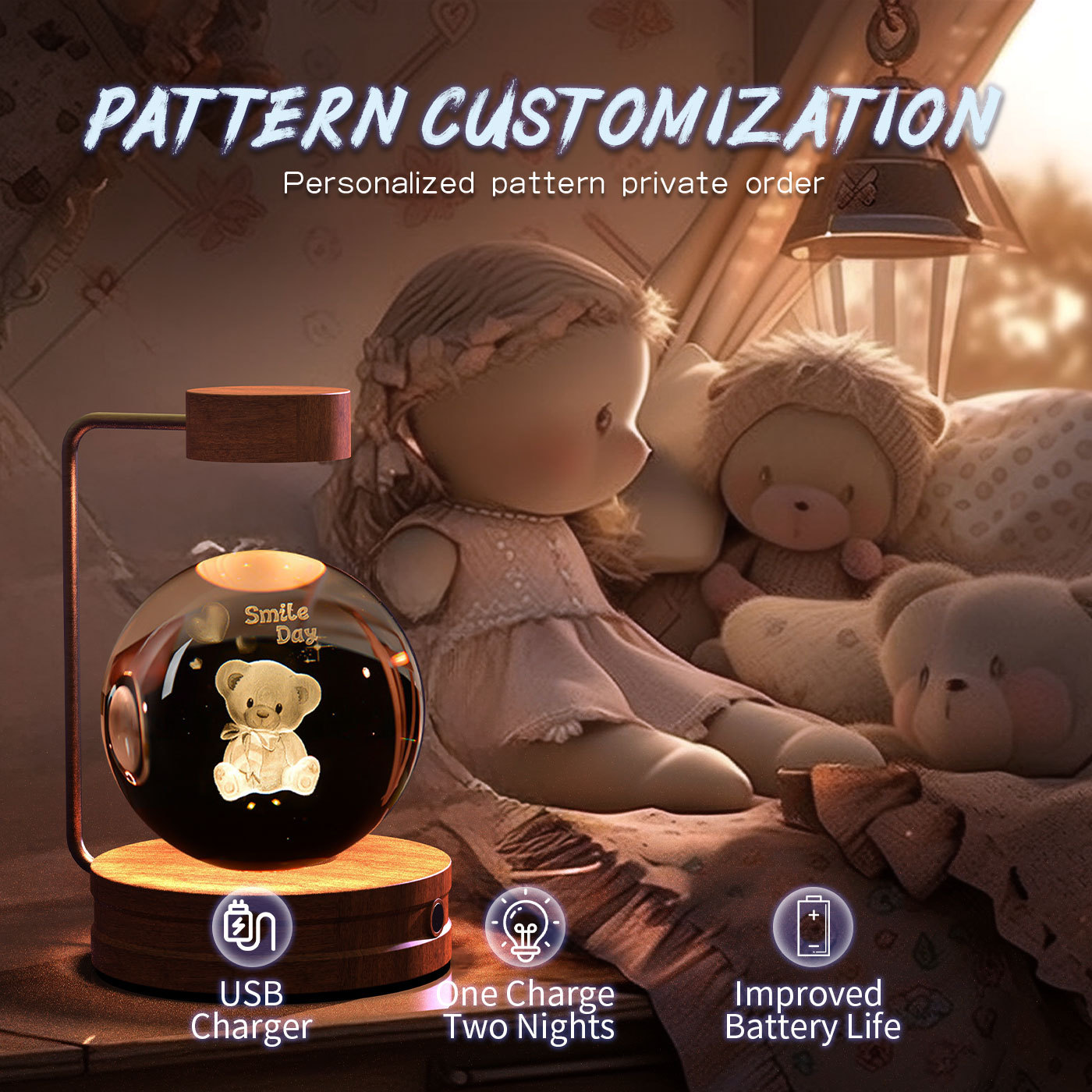 Crystal Ball Night Light USB Power 9 Crystal Ball Night Light USB Power - Image 9