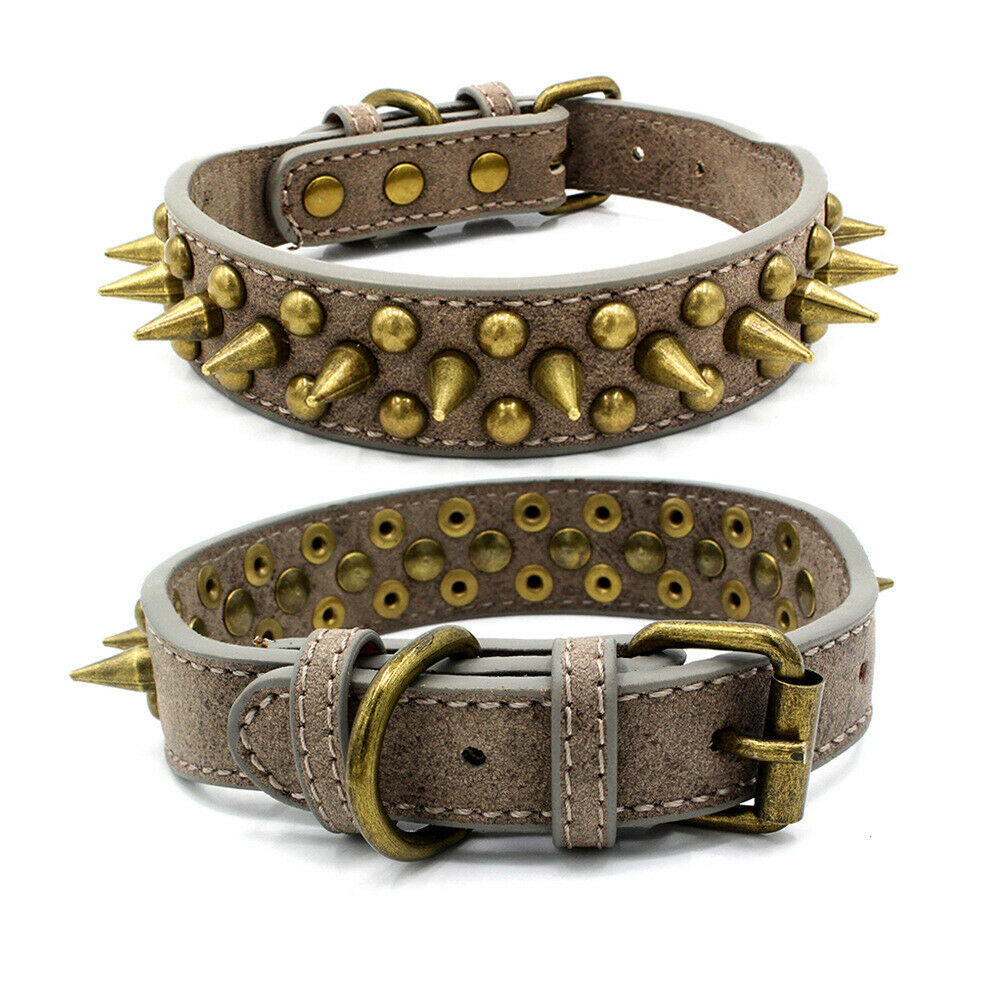 Retro Studded Leather Dog Collar with Spikes & Rivets – Sizes S to XL 5 Retro Studded Leather Dog Collar with Spikes & Rivets – Sizes S to XL - Image 5