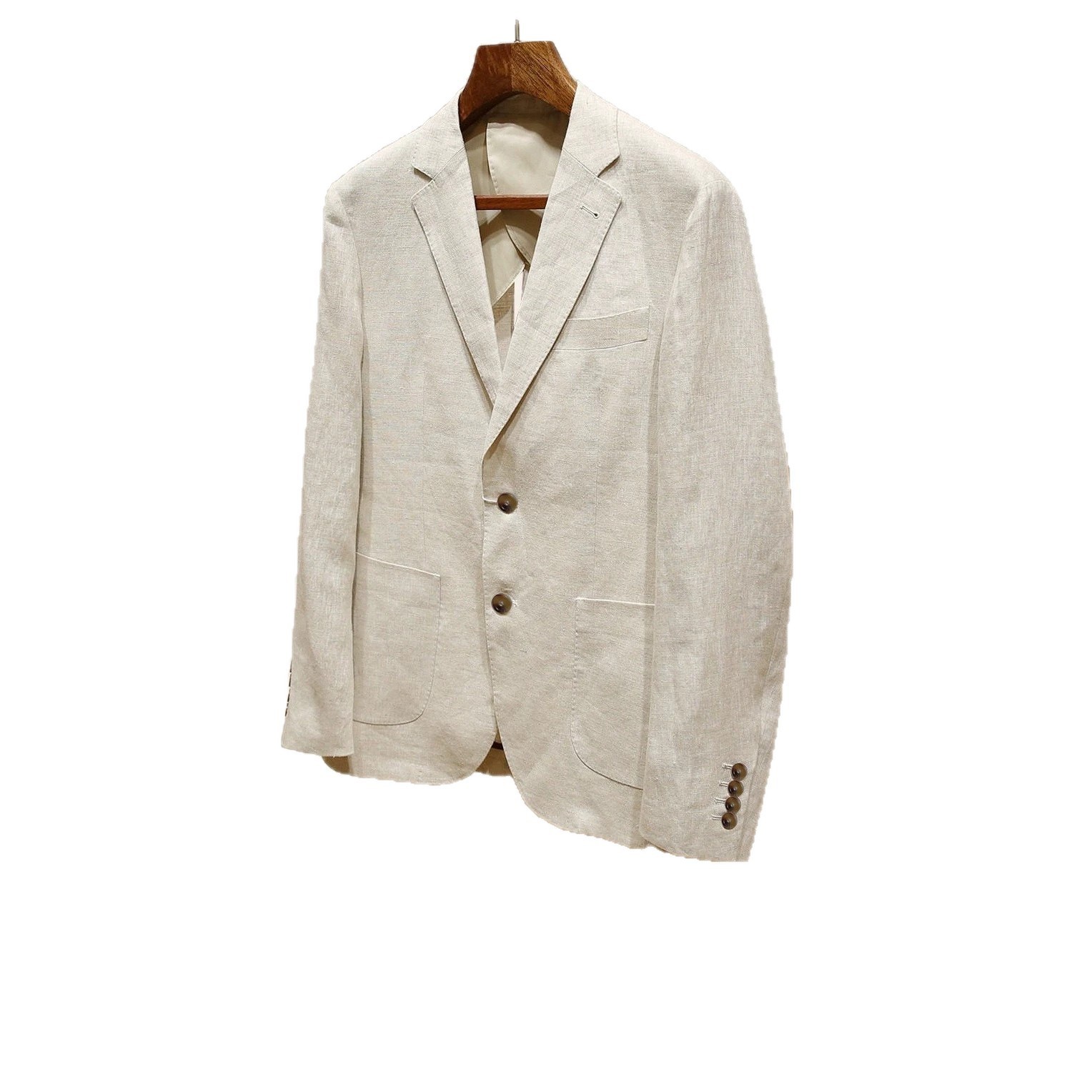Plus-size Men's Linen Slim-fit Suit Set 4 Plus-size Men's Linen Slim-fit Suit Set - Image 4