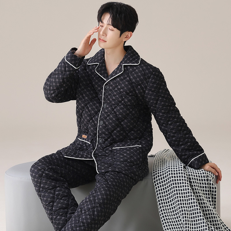 Men's Three-layer Quilted Loungewear 2 Men's Three-layer Quilted Loungewear - Image 2
