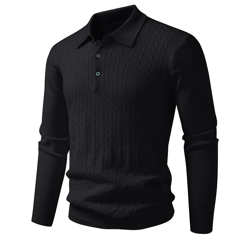 Cardigan Solid-color Lapel-neck Knit Sweater 4 Cardigan Solid-color Lapel-neck Knit Sweater - Image 4