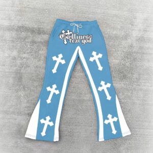 Retro Letter Print Loose Casual Pants