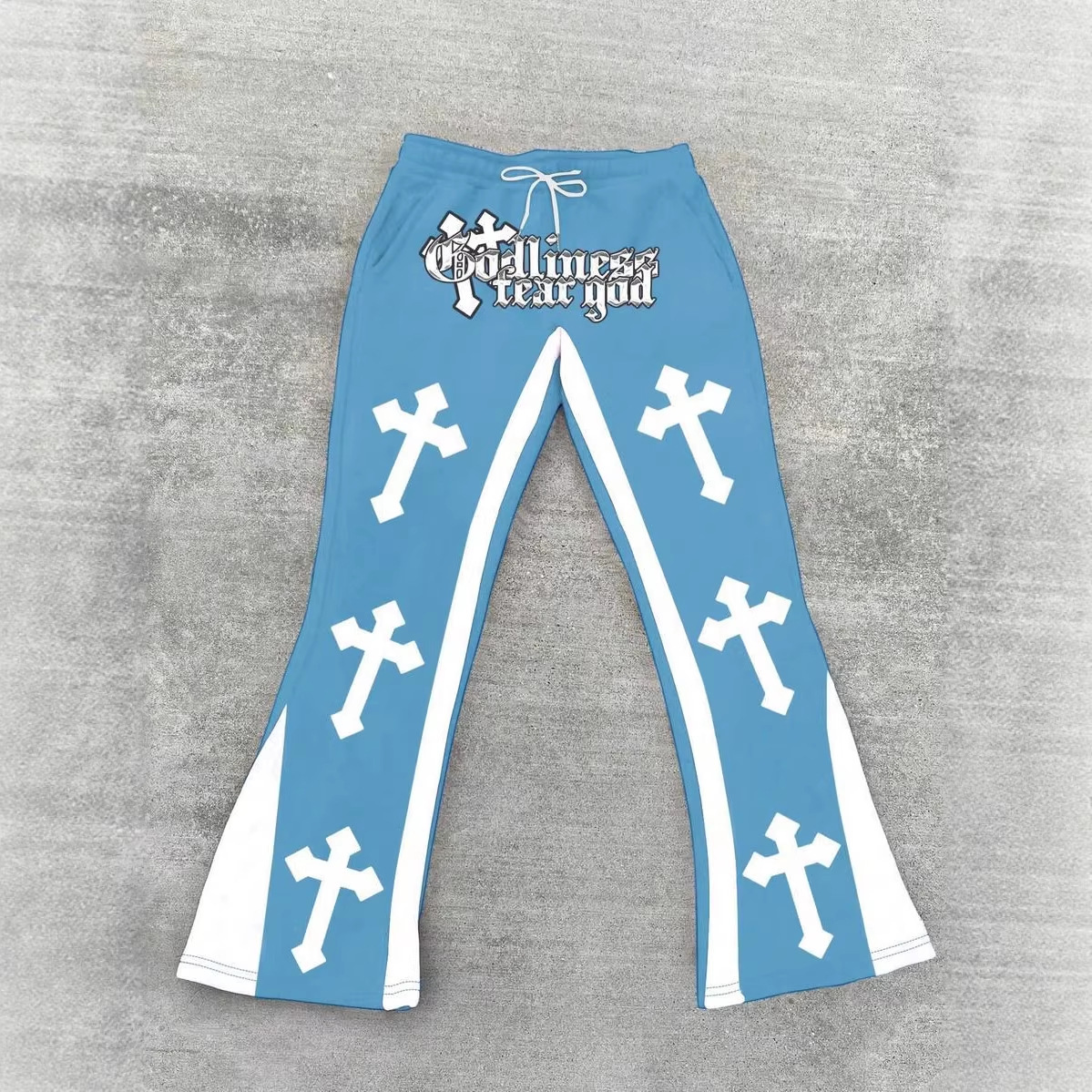 Retro Letter Print Loose Casual Pants 1 Retro Letter Print Loose Casual Pants