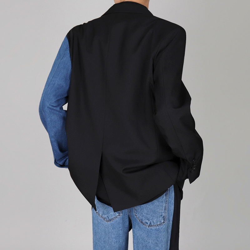 Comfortable And Versatile Denim-Panel Blazer 4 Comfortable And Versatile Denim-Panel Blazer - Image 4