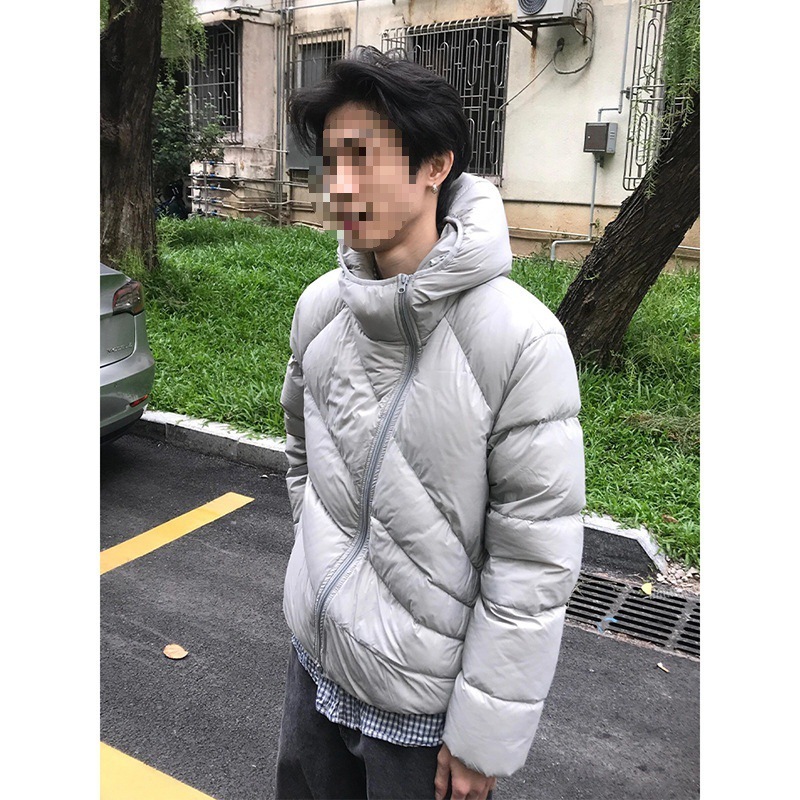 Mens Winter Thickened Warm Loose-Fit Coat With Diagonal Zipper 7 Mens Winter Thickened Warm Loose-Fit Coat With Diagonal Zipper - Image 7