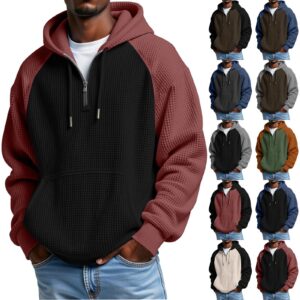 Waffle-knit Long-sleeve Hooded Jacket