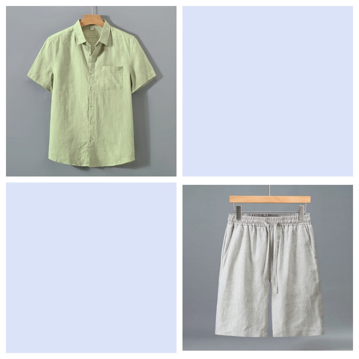 Men's Linen Shorts and Shirt Set 3 Men's Linen Shorts and Shirt Set - Image 3