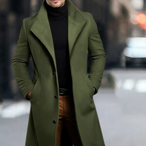 Men's Mid-length Wool Trench Coat